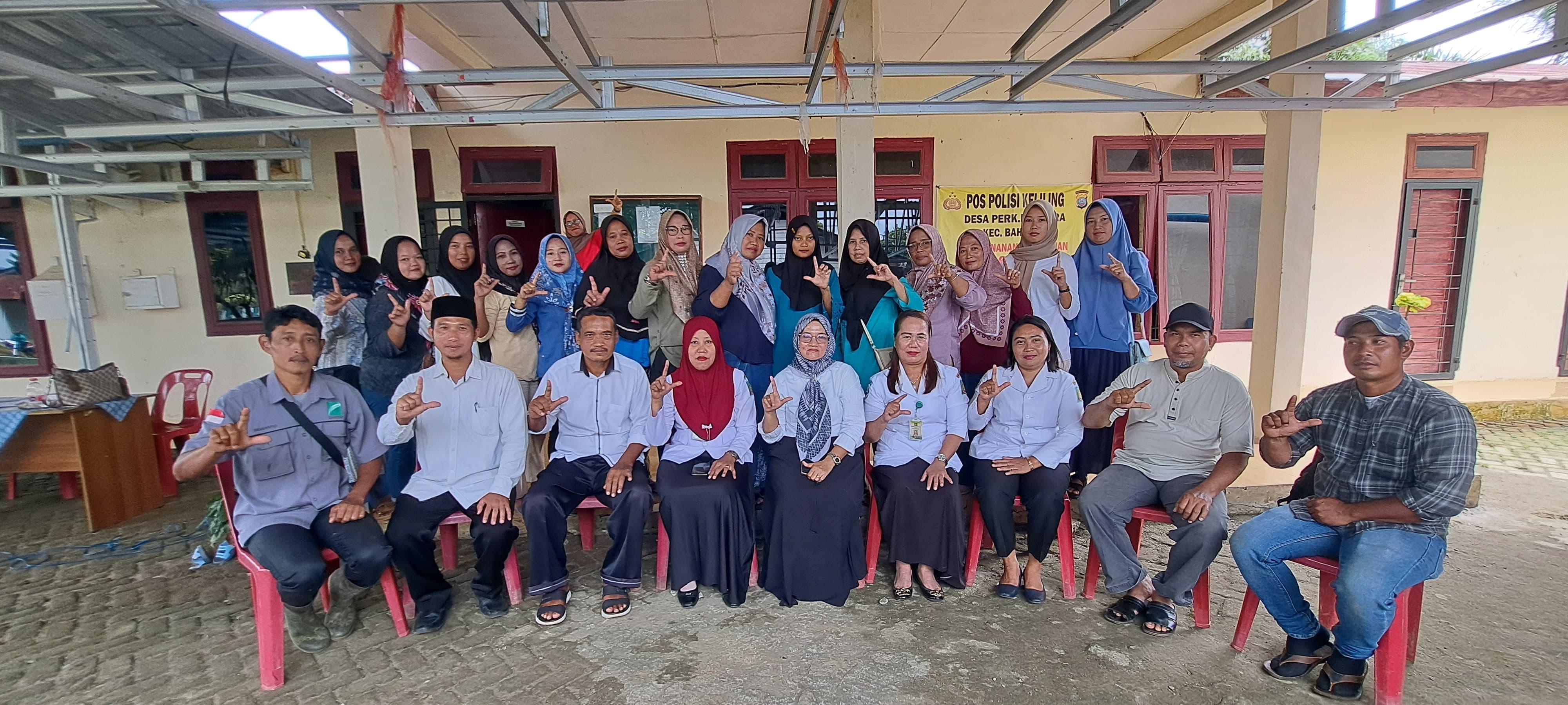 KEGIATAN RAPAT MMD DENGAN TEAM PUSKESMAS BAHOROK YANG DI ADAKAN DI KANTOR DESA PERKEBUNAN BUNGARA